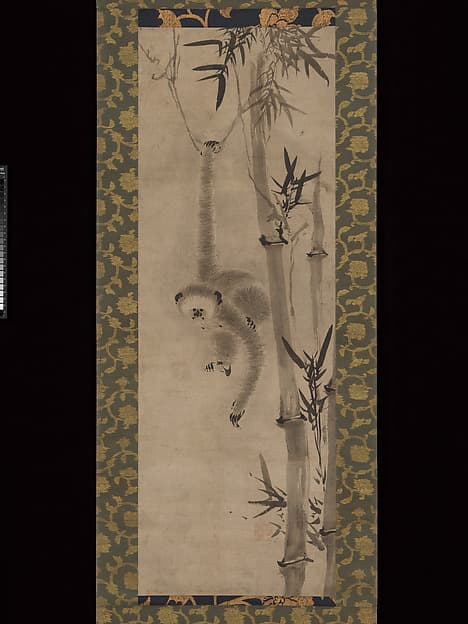 竹猿猴図 (Chikuenkō zu)|Gibbon and Bamboo