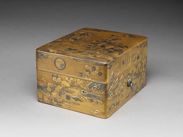 Box for Personal Accessories (Tebako) with Decoration Based on a Poem from the Shinkokinshū