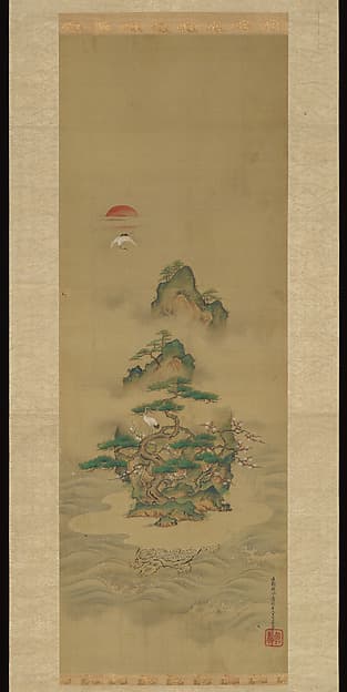 狩野探水守常筆 蓬莱山・瀟湘八景図|Mount Penglai with Eight Views of Xiao and Xiang