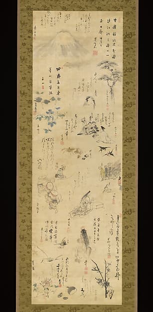 蜀山人(大田南畝)・式亭三馬他 諸家書画寄書|Drawings and Poems by Various Artists