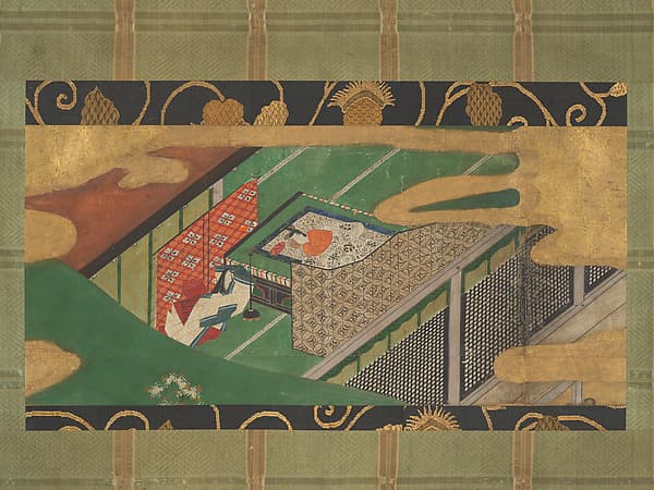 伝俵屋宗達筆 源氏物語図「宿木」 |“Trees Encoiled in Vines of Ivy” (Yadorigi)