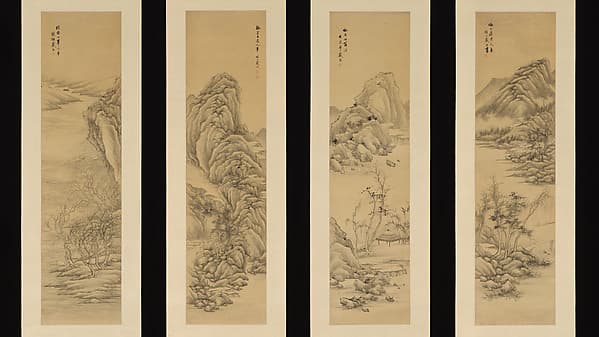 清　戴熙　仿古山水四屏　軸|Landscapes after old masters