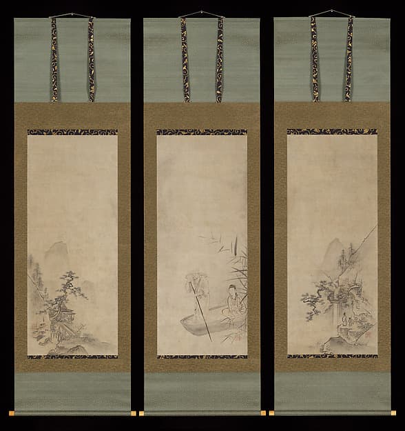 Chinese Woman in a Boat and Figures in Landscapes