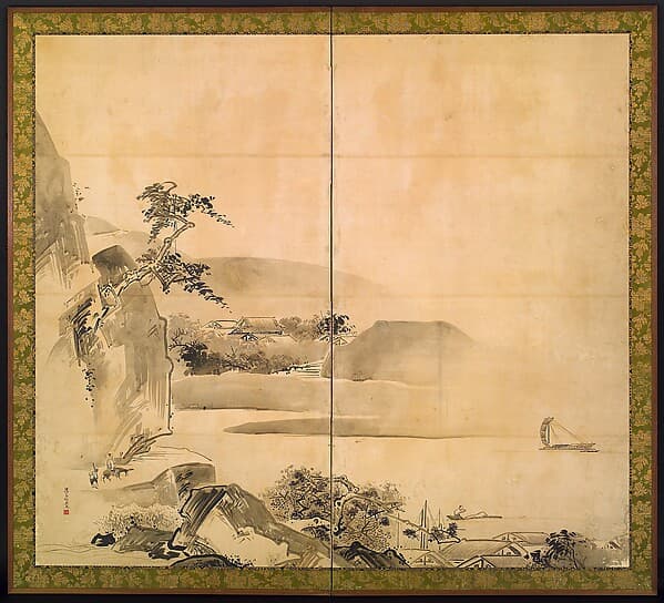 山水図屏風|Landscape