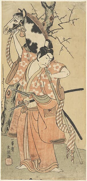 Danjuro as a Youth with a Toy Horse under Plum Blossoms