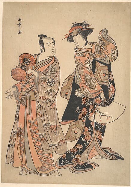 The Third Segawa Kikunojō as Ochiyo and Bando Mitsugorō as Hanbei