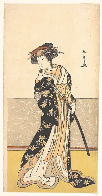 The Actor Nakamura Rikō, as a Courtesan with a Sword