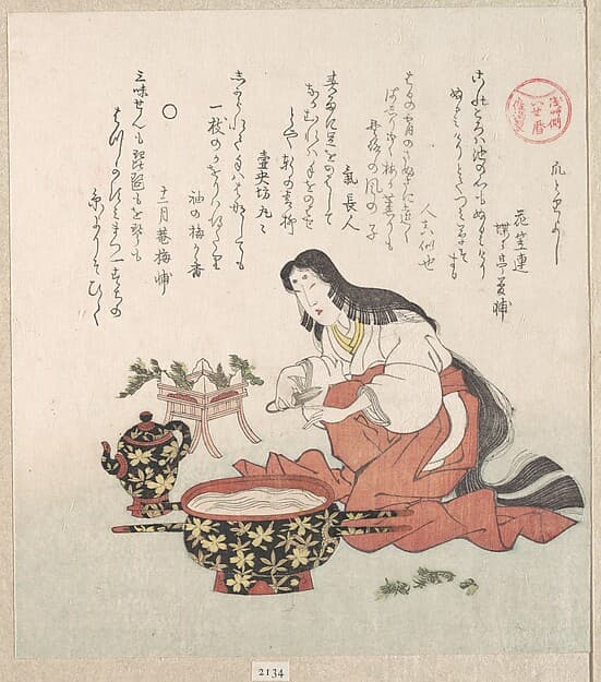 Woman Cutting Her Nails after GatHering Herbs