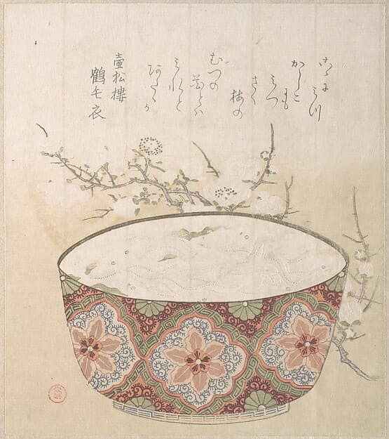 Bowl with White-Baits and Plum Blossoms