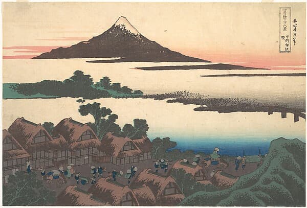 冨嶽三十六景 甲州伊沢暁|Dawn at Isawa in Kai Province (Kōshū Isawa no akatsuki), from the series Thirty-six Views of Mount Fuji (Fugaku sanjūrokkei)