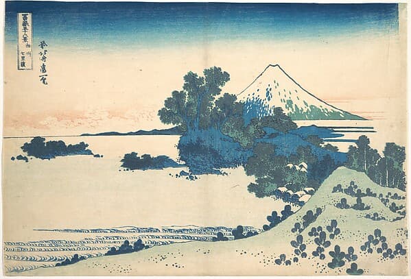 冨嶽三十六景 相州七里浜|Shichirigahama in Sagami Province (Sōshū Shichirigahama), from the series Thirty-six Views of Mount Fuji (Fugaku sanjūrokkei)