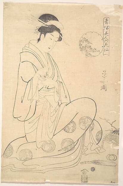 Konosato of Takeya Seated, Holding an Incense Burner