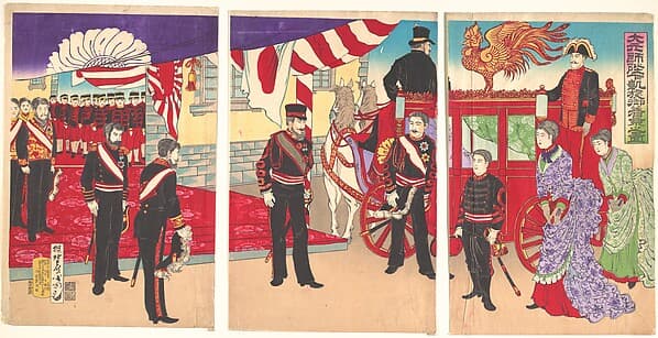 Daigensui Heika gaisen Gokigyo (?)|Arrival of the Emperor at Tokyo after the Victory (Russo-Japanese War)
