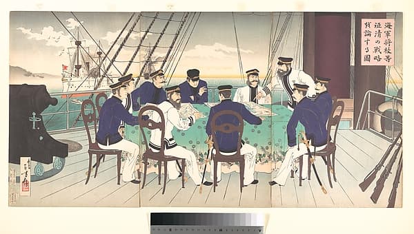 Naval Officers Discussing Strategy to be Used in the War against China