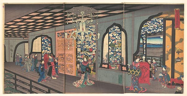 Yokohama Gankirō age|横浜岩亀楼上|Upper Floor of the Gankirō Tea House in Yokohama