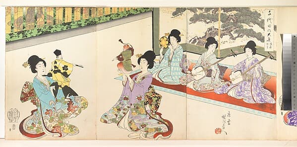 Ladies in Waiting of the Chiyoda Castle: Sword Practice and Puppet Kyōgen