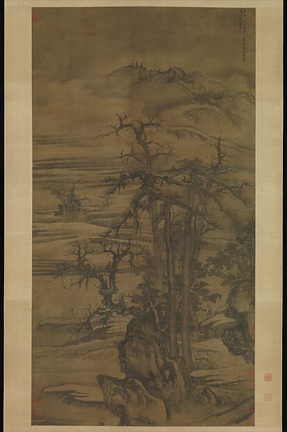 元 唐棣 摩詰詩意圖 軸|Landscape after a poem by Wang Wei