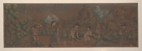 Landscape Painting of Figure in Woodland Setting