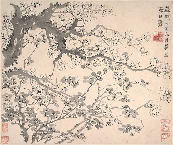 清 金農 墨梅圖 冊|Plum blossoms