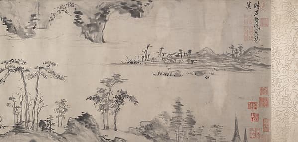 明 傳項元汴 秋江圖 卷|River Landscape