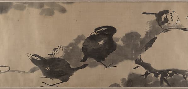 清 八大山人(朱耷) 蓮塘戲禽圖 卷|Birds in a lotus pond