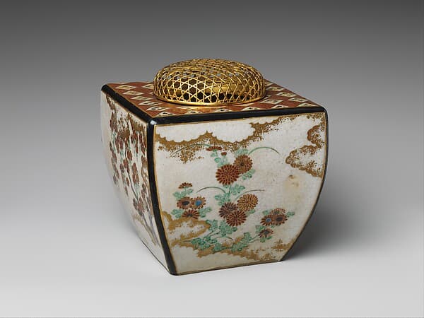 野々村仁清工房 四季花文香炉|Ninsei-style Incense Burner with Flowers of the Four Seasons