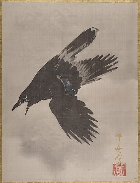 雪中鴉図|Crow Flying in the Snow