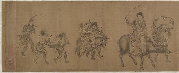 南宋/元 顏庚 鍾馗嫁妹圖 卷|The Demon Queller Zhong Kui Giving His Sister Away in Marriage