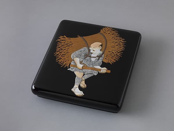 橅夫蒔絵硯箱|Writing Box (Suzuribako) with Woodcutter