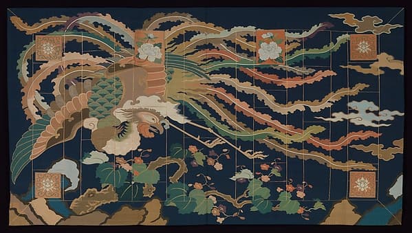 鳳凰模様袈裟|Buddhist Priest's Vestment (Kesa) with Phoenix
