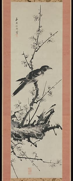 西園方済筆 梅に叭叭鳥図|Mynah Bird on Plum Branch