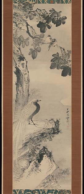 西園方済筆 梧桐下錦鶏図|Pheasant beneath Paulownia Tree