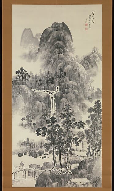 中林竹洞筆 夏日山泉図|Mountain Stream on a Summer Day