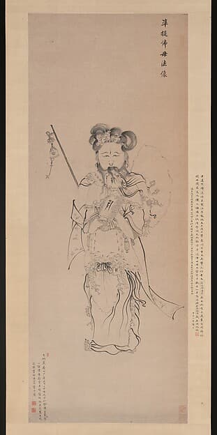 明 陳洪綬 準提佛母法像圖 軸|Bodhisattva Guanyin in the Form of the Buddha Mother