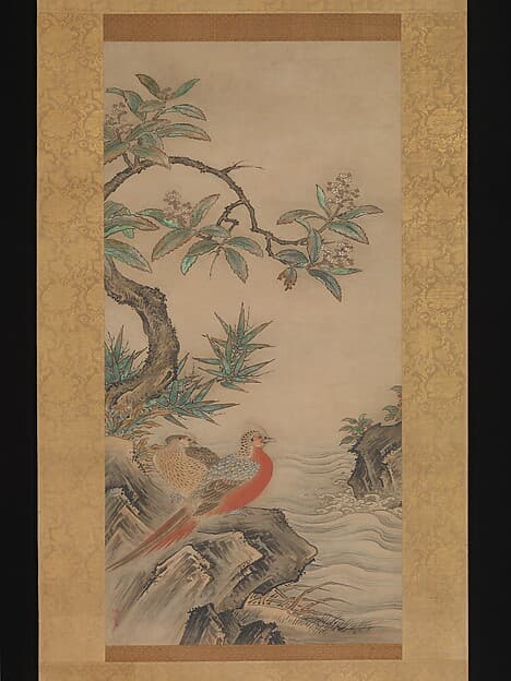 狩野松栄筆 四季花鳥図|Pheasants among Trees: Flowers of the Four Seasons