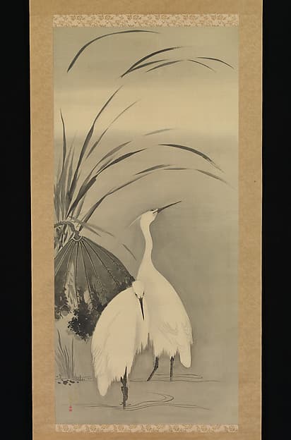 Two Egrets and Lotus