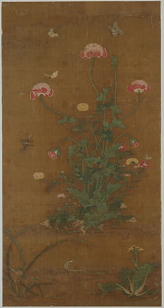 元/明 呂敬甫 花蝶圖 軸 |Flowers