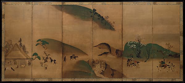 俵屋宗達工房 大原御幸図屏風|Royal Visit to Ōhara, from The Tale of the Heike