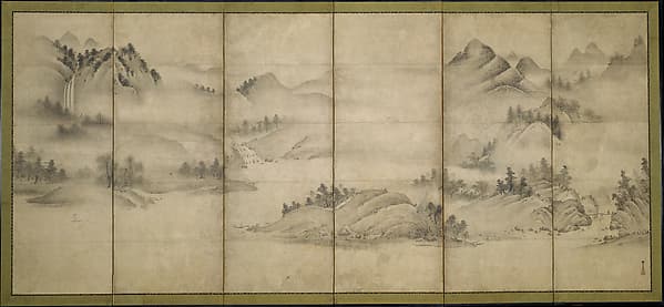 相阿弥筆 四季山水図 (瀟湘八景)|Landscape of the Four Seasons (Eight Views of the Xiao and Xiang Rivers)