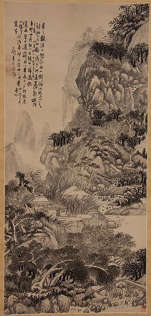 明/清 王鐸 山水圖 軸|Mountain Landscape
