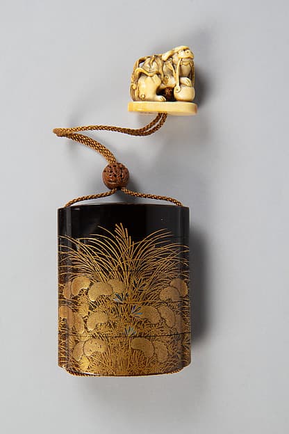 Case (Inrō) with Design of Wild Carrot and Autumn Grasses