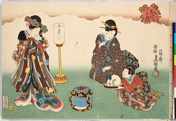 Evening Snow (Bo-setsu), from the series, "Eight Figural Views" (Sugata Hakkei)