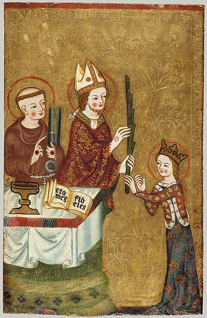 The Bishop of Assisi Giving a Palm to Saint Clare