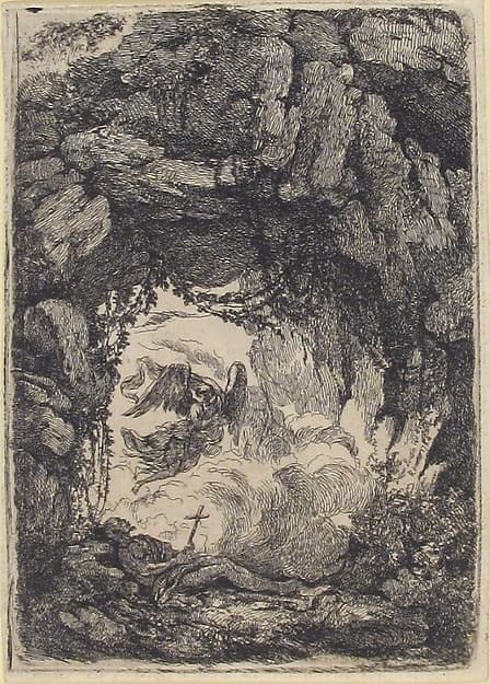 Hermit and Angel in a Landscape