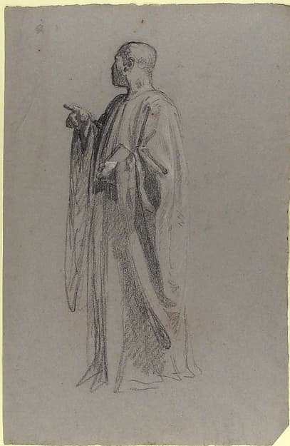 Cleric (lower register; study for wall paintings in the Chapel of Saint Remi, Sainte-Clotilde, Paris, 1858)