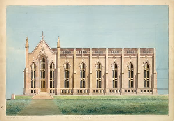 Design for the North Wing of the Library and Chapel Building at the University of Michigan, Ann Arbor