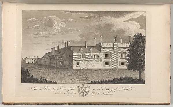 Sutton Place, near Dartford, in the County of Kent, taken in the year 1766, before the alterations, from Edward Hasted's, The History and Topographical Survey of the County of Kent, vols. 1-3