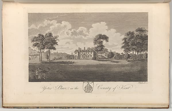 Preston Hall in Aylesford, in the County of Kent, from Edward Hasted's, The History and Topographical Survey of the County of Kent, vols. 1-3