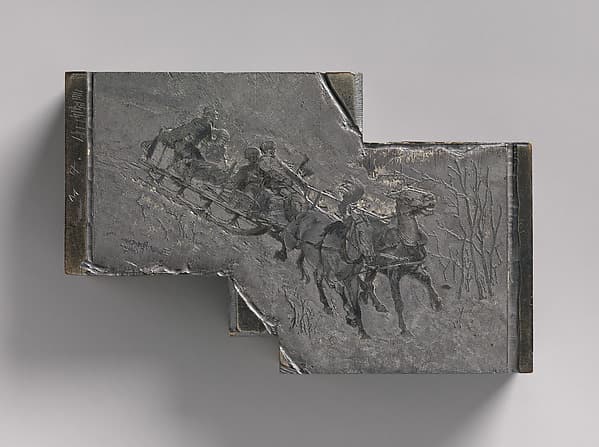 The Portage Sleigh on a Lumber Road, for "Antoine's Moose-Yard," for "Harper's New Monthly Magazine," October 1890