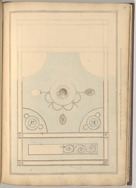 Design for Drawing Room Ceiling, Castlecoole, County Fermanagh, Ireland
